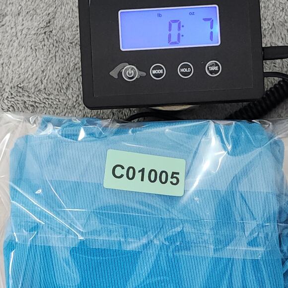 Vintage Lilli Rubin Top Womens S Blue Off Shoulder Smocked Stretch Knit Coquette - Picture 9 of 9